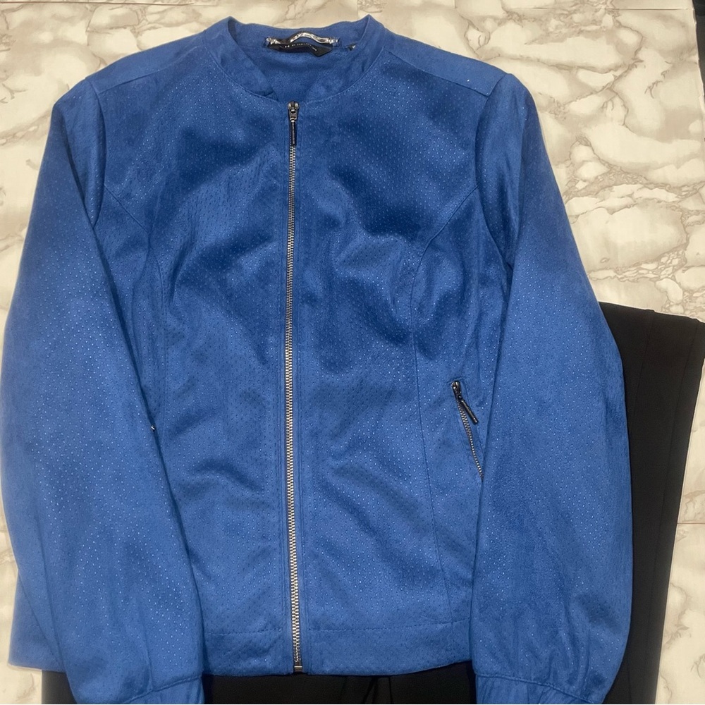 H by Halston Faux Suede Jacket with Slacks Set